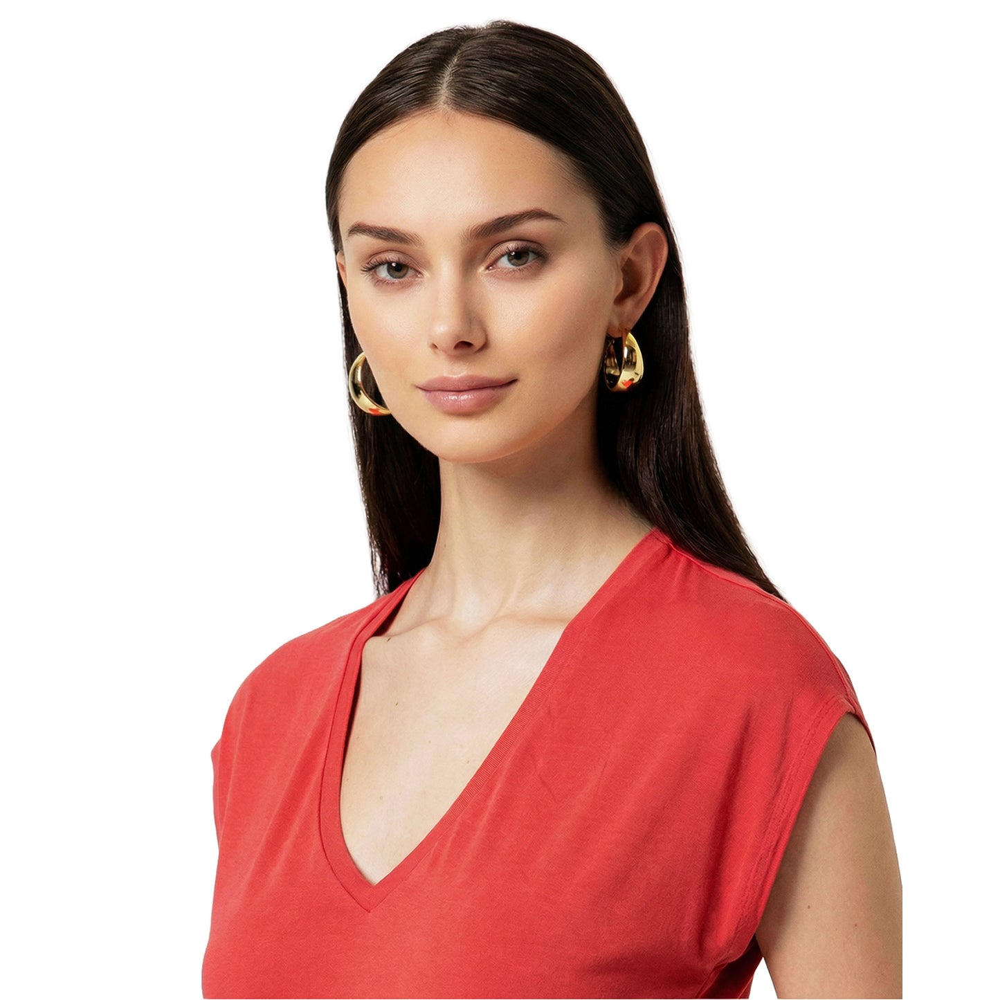 SURKANA T-shirt con collo a V Rosso