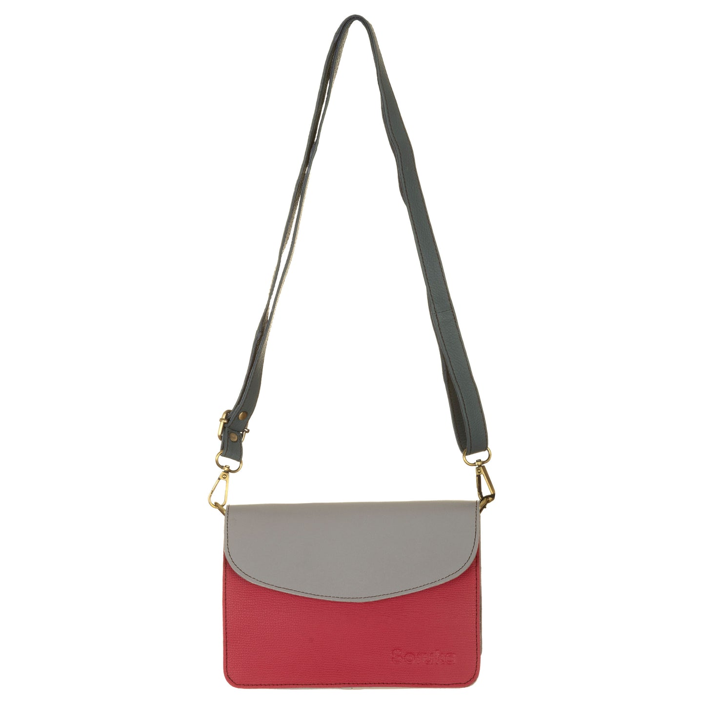 SORUKA Borsa Margot liscia basic Shoking, Grigio, Fango