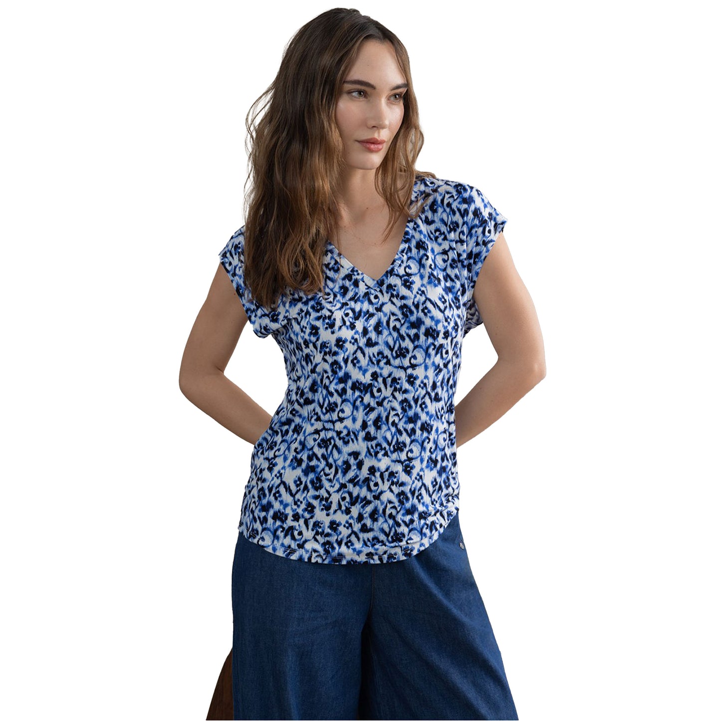 SURKANA - Maglietta elasticizzata viscosa bamboo, scollo a V