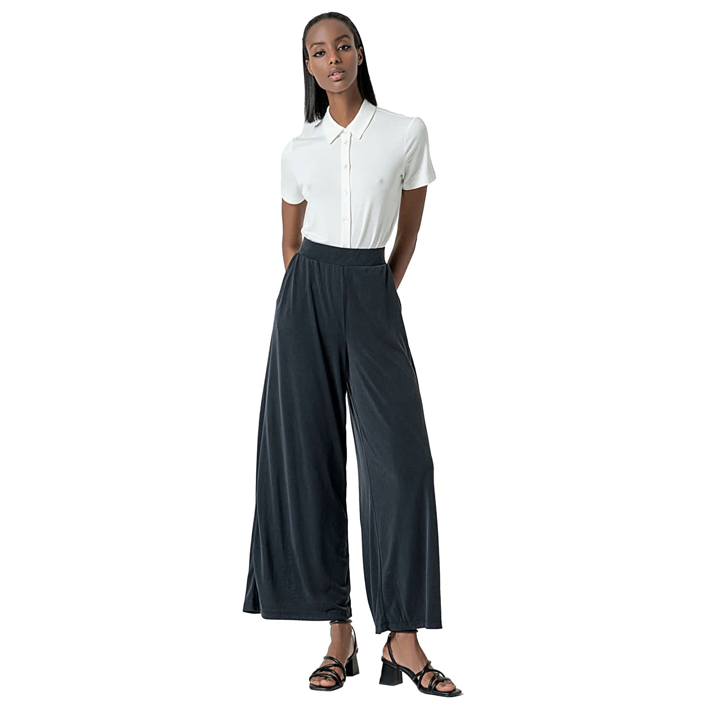 SURKANA - Pantaloni lunghi wide leg elasticizzati
