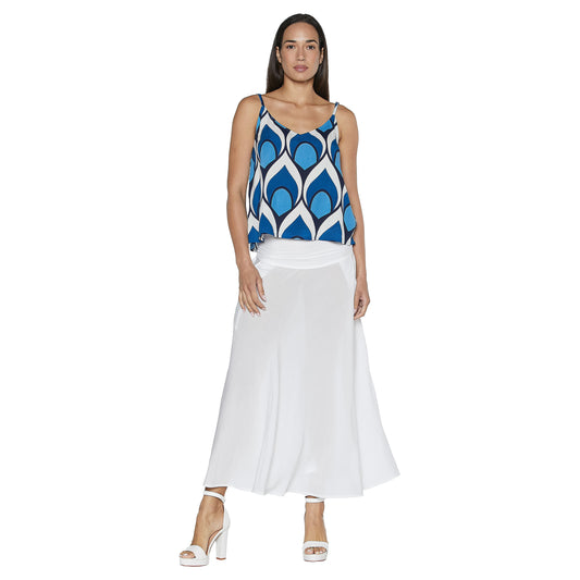 BABA DESIGN Top OCEAN HALO Bianco e azzurro