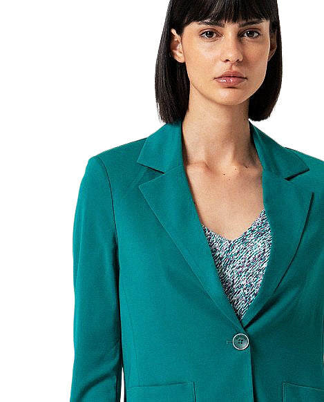 SURKANA - Blazer incrociato 1 bottone tinta unita-SURKANA-VIALESCARPE