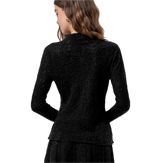 SURKANA Maglia a Collo Alto Testurizzata Nera