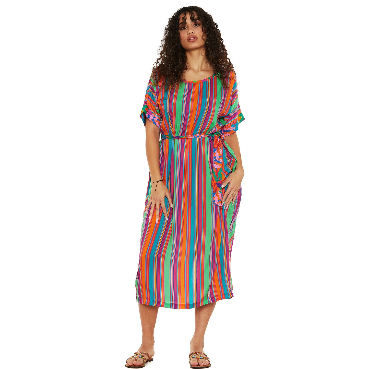 Vestito midi HAPPY BABA Underwater Stripes