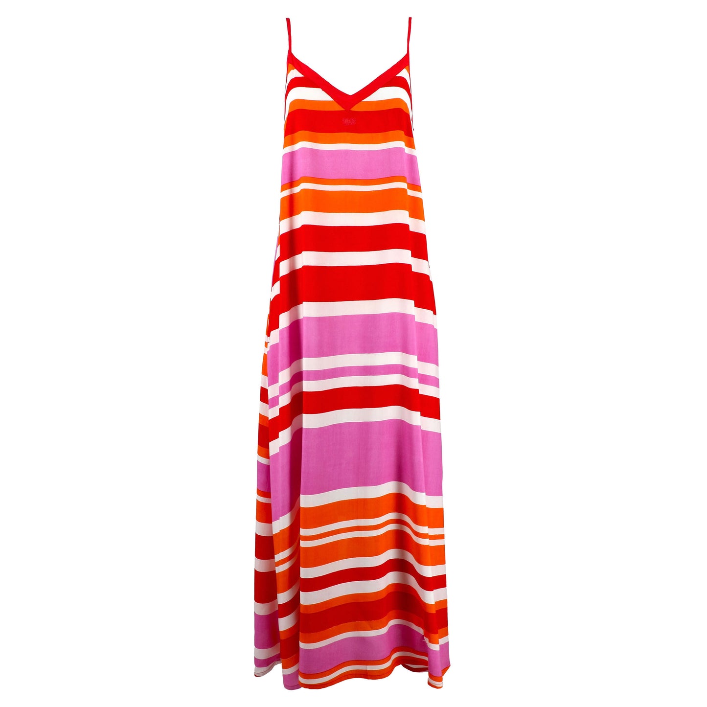 KARAKORUM Vestito CAROLINA Arancio, fuxia, rosso e bianco