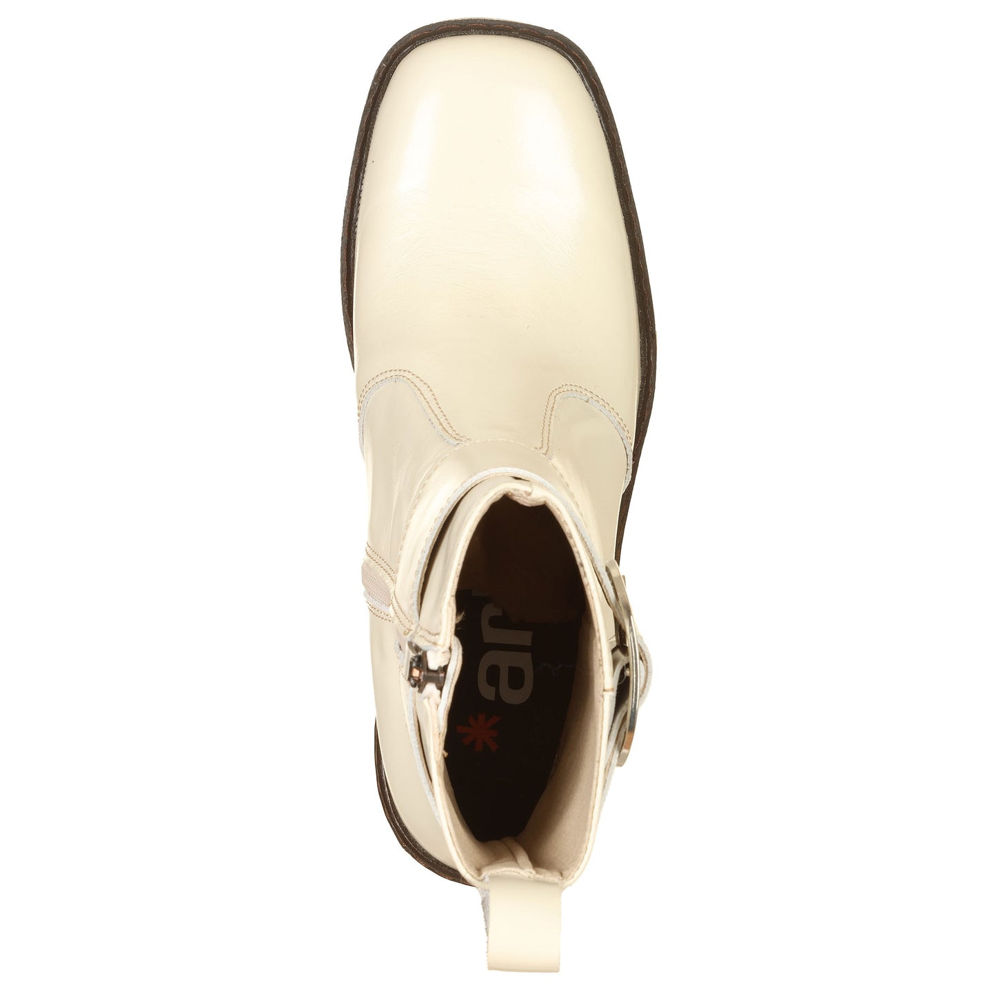 ART Stivaletti Berna Skinny crema con zip