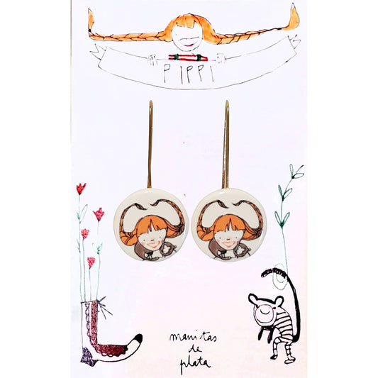 Orecchini pendenti rigidi Pippi Calzelunghe-MANITAS DE PLATA-VIALESCARPE
