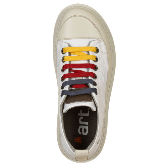 ART Sneakers BIRMINGHAM Nylon bianco con lacci colorati