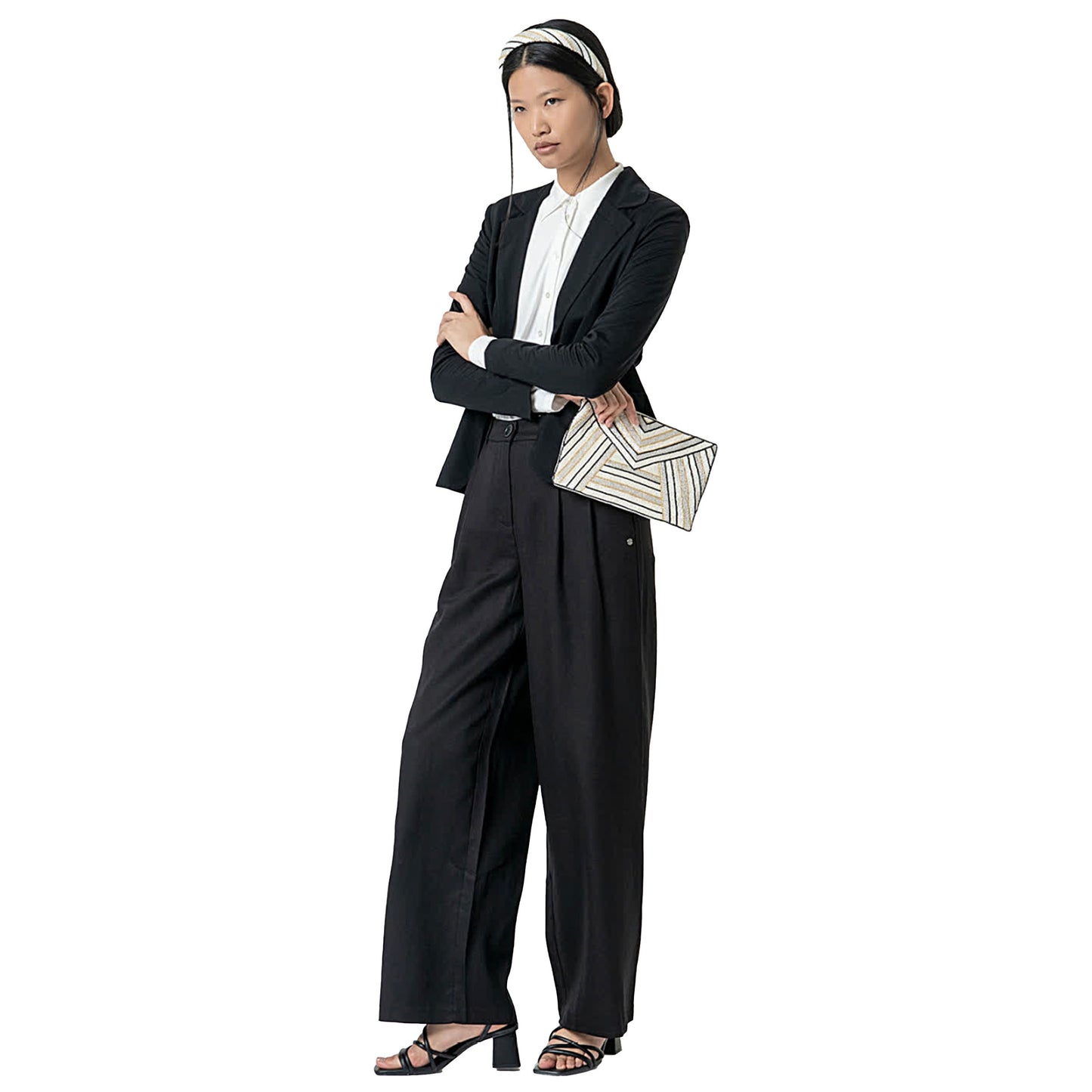 SURKANA - Blazer incrociato 1 bottone tinta unita-SURKANA-VIALESCARPE