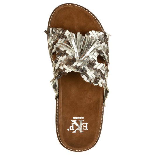 Sabot in laminato intrecciato, con nappina-WOZ?-VIALESCARPE