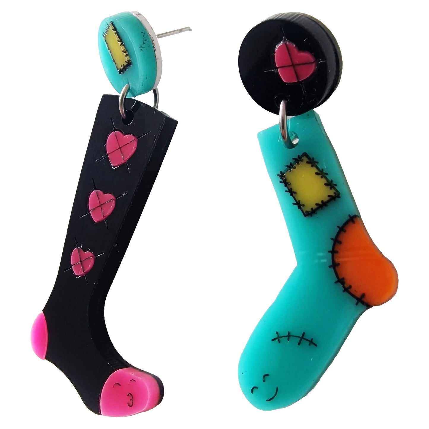 Orecchini pendenti asimmetrici Calzini spaiati-ARKYFLY-VIALESCARPE