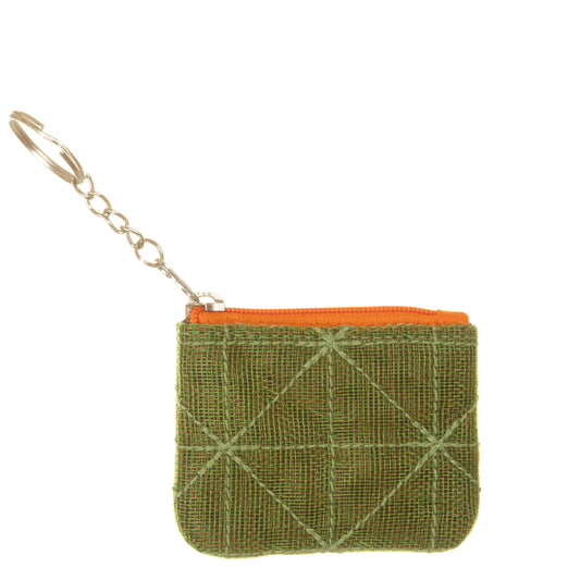 Portamonete portachiavi - Reuse verde e arancio-SMATERIA-VIALESCARPE