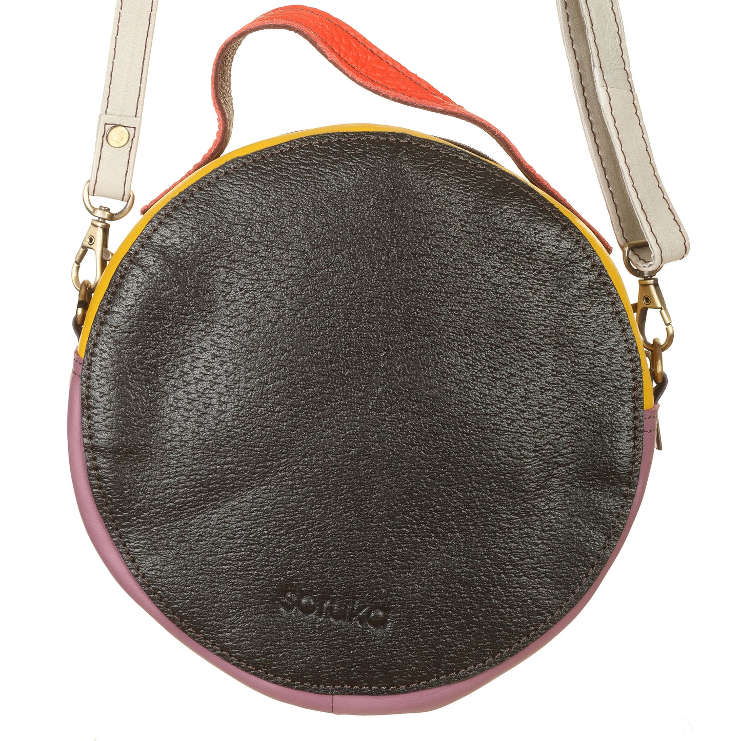 SORUKA Borsa Hera stampa/pelo Maculato-Arancio-Denim