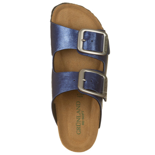 Grunland Ciabatte due fasce laminato blu