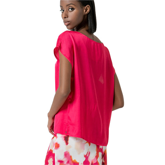 SURKANA - Maglietta satinata con scollo a barchetta senza maniche-SURKANA-VIALESCARPE