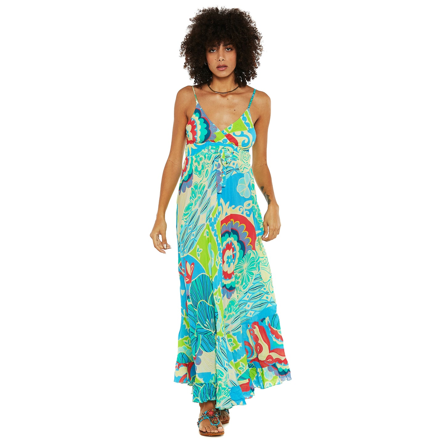 BABA DESIGN - Abito lungo MYSTIC LAGOON