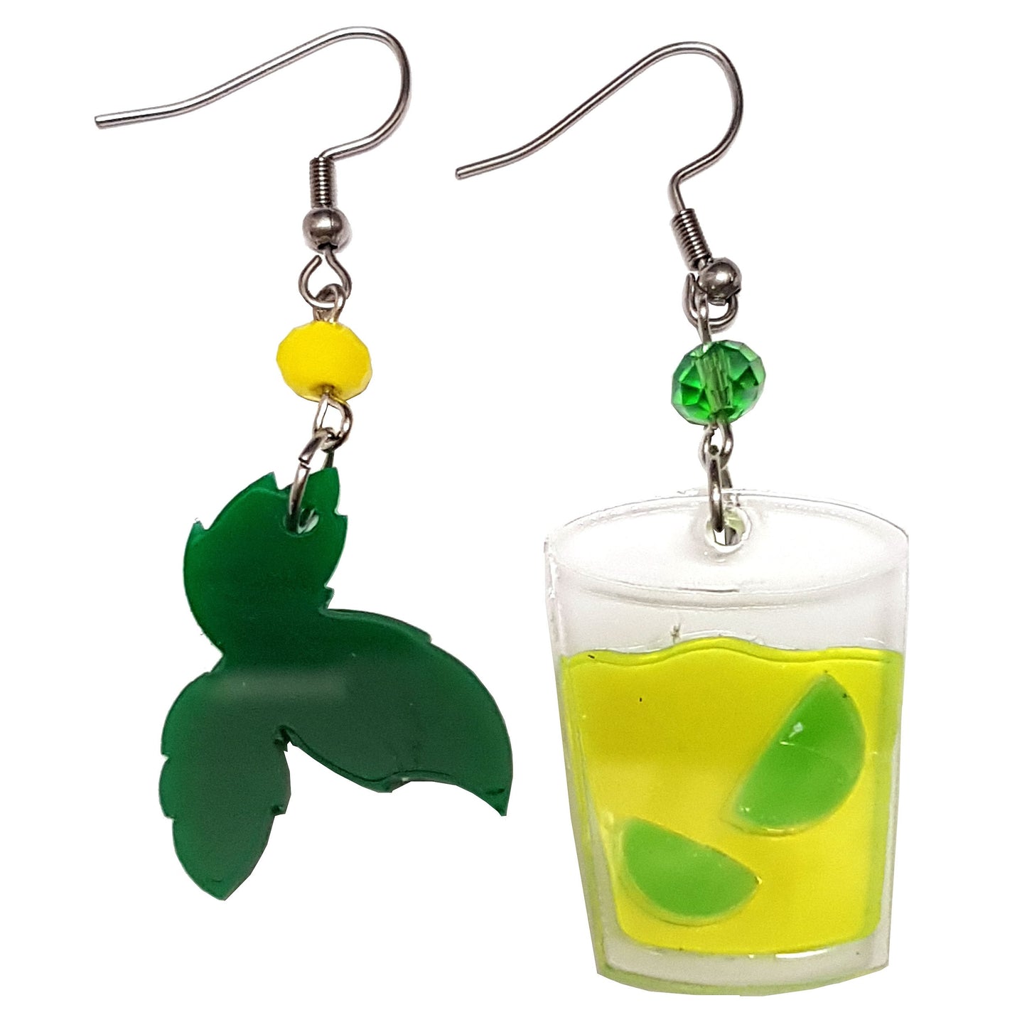 Orecchini asimmetrici Mojito e menta-ARKYFLY-VIALESCARPE