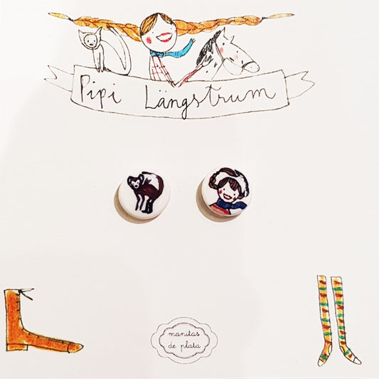 Mini-Orecchini a lobo Pippi Calzelunghe-MANITAS DE PLATA-VIALESCARPE