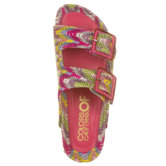 Colors of Califonia - Mule tessuto fantasia etnica fuxia-Colors of California-VIALESCARPE