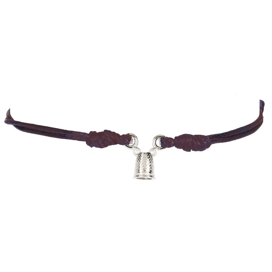 Bracciale Filo Magico Cotone Ditale rodio TOPO