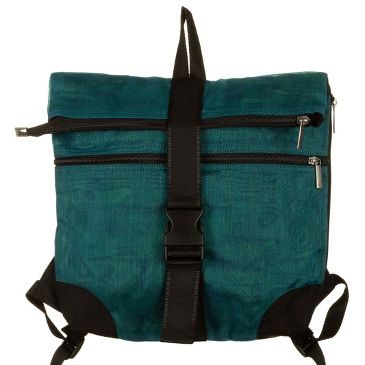 Zaino rete unisex con gomma, ottanio