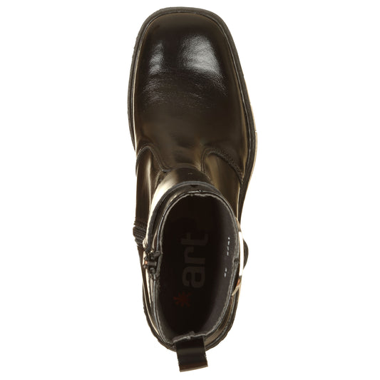 ART Stivaletti Berna Nappa Shinny Nero con zip-ART®-VIALESCARPE