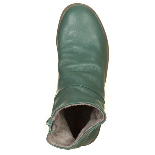 Stivaletti arricciati, fodera lana, con zip laterale-Softinos-VIALESCARPE