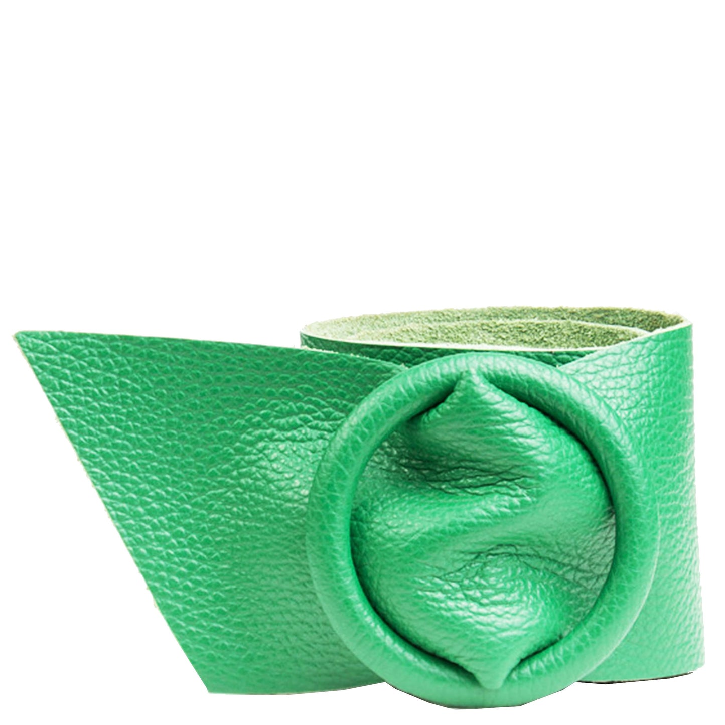 Cintura Pelle Fibbia Tonda Verde Prato-GliARTiCOLiIL-VIALESCARPE