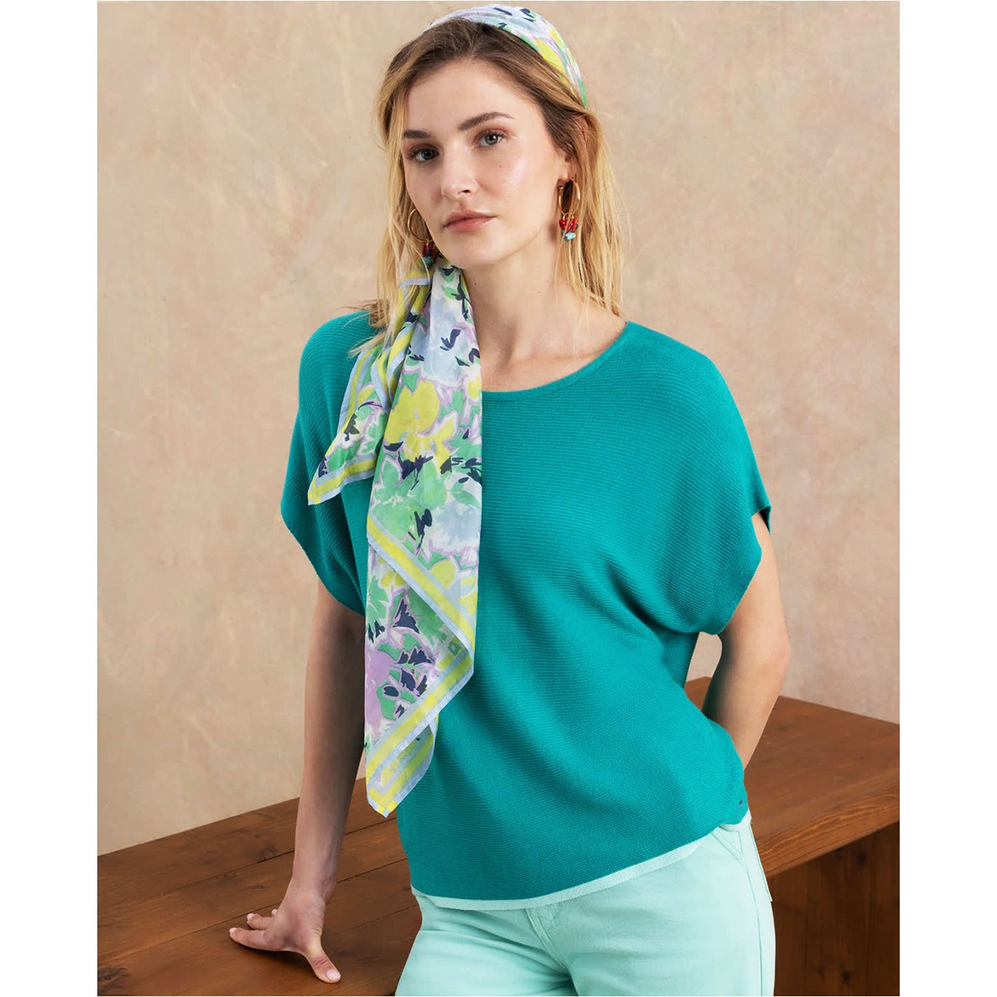 SURKANA - Pullover manica corta in maglia tinta unita