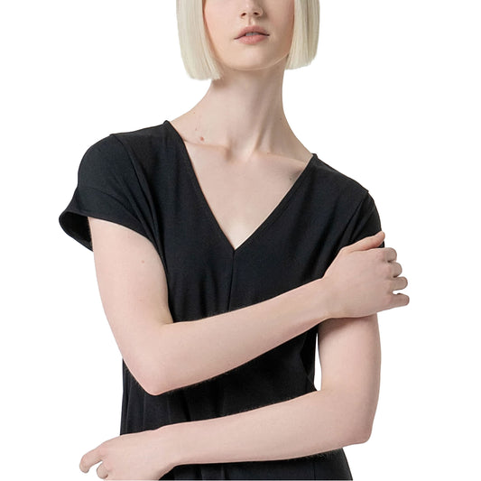 SURKANA - Abito elasticizzato basic tinta unita, midi, senza maniche svasato-SURKANA-VIALESCARPE