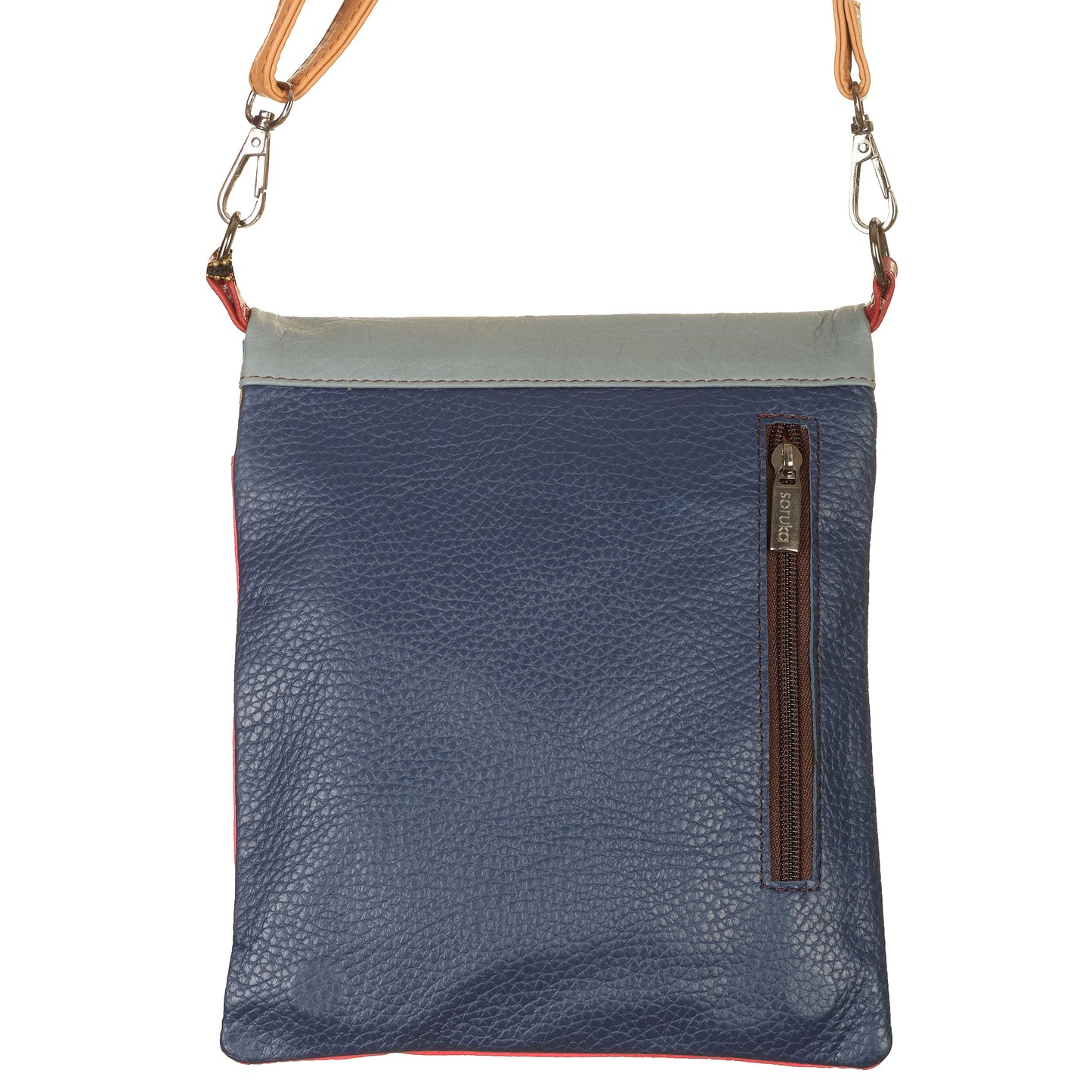 SORUKA Borsa Robin 4 facciate Rosso-Blu-Turchese-Maculato