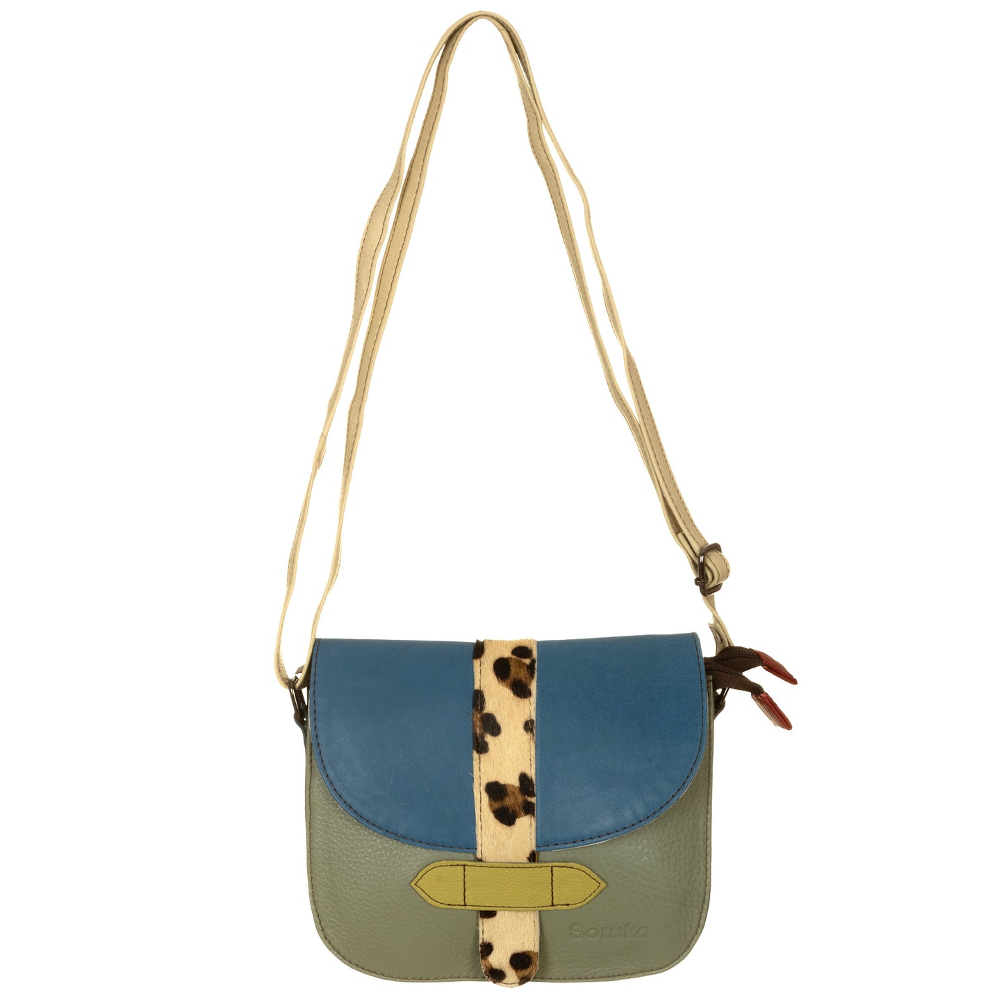 Borsa ALBA reversibile Grigio, Ottanio, Maculato-Blu, Giraffa, Giallo