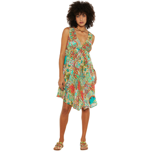 BABA DESIGN Abito corto SUNSET SAIL Giallo e Multi