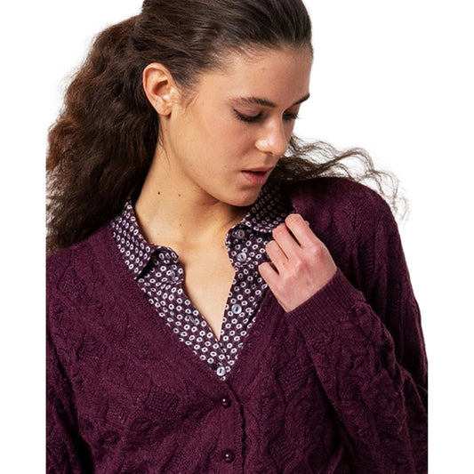 SURKANA - Cardigan in maglia con motivo a trecce-SURKANA-VIALESCARPE