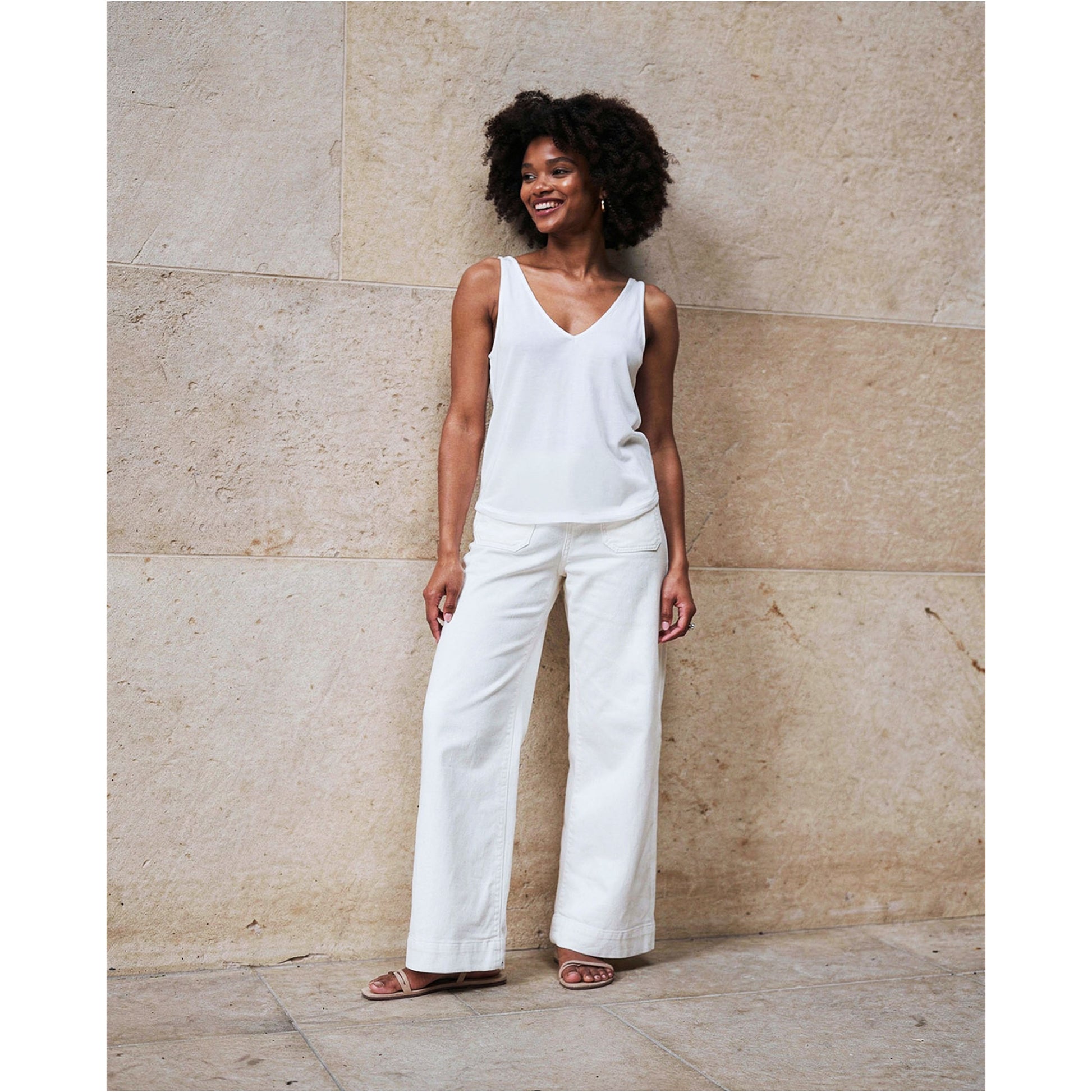 SURKANA Top a spalline Bianco-SURKANA-VIALESCARPE