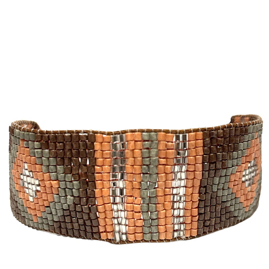 SURKANA Bracciali alti perline giapponesi brown