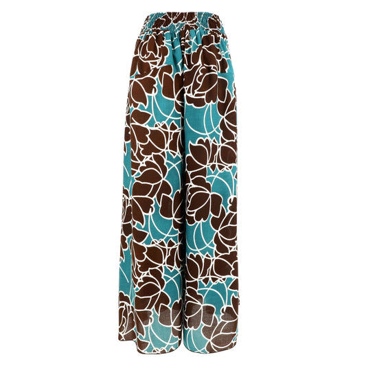 KARAKORUM Pantaloni SHANDRA Marrone e Teal-KARAKORUM-VIALESCARPE