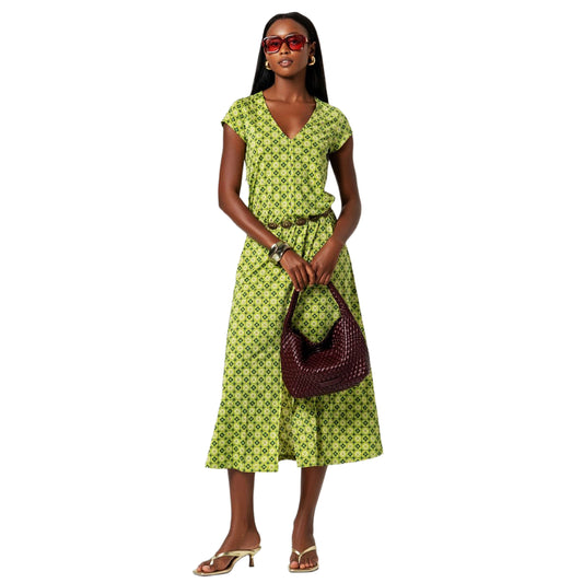 SURKANA Abito lungo con scollo a V e maniche corte