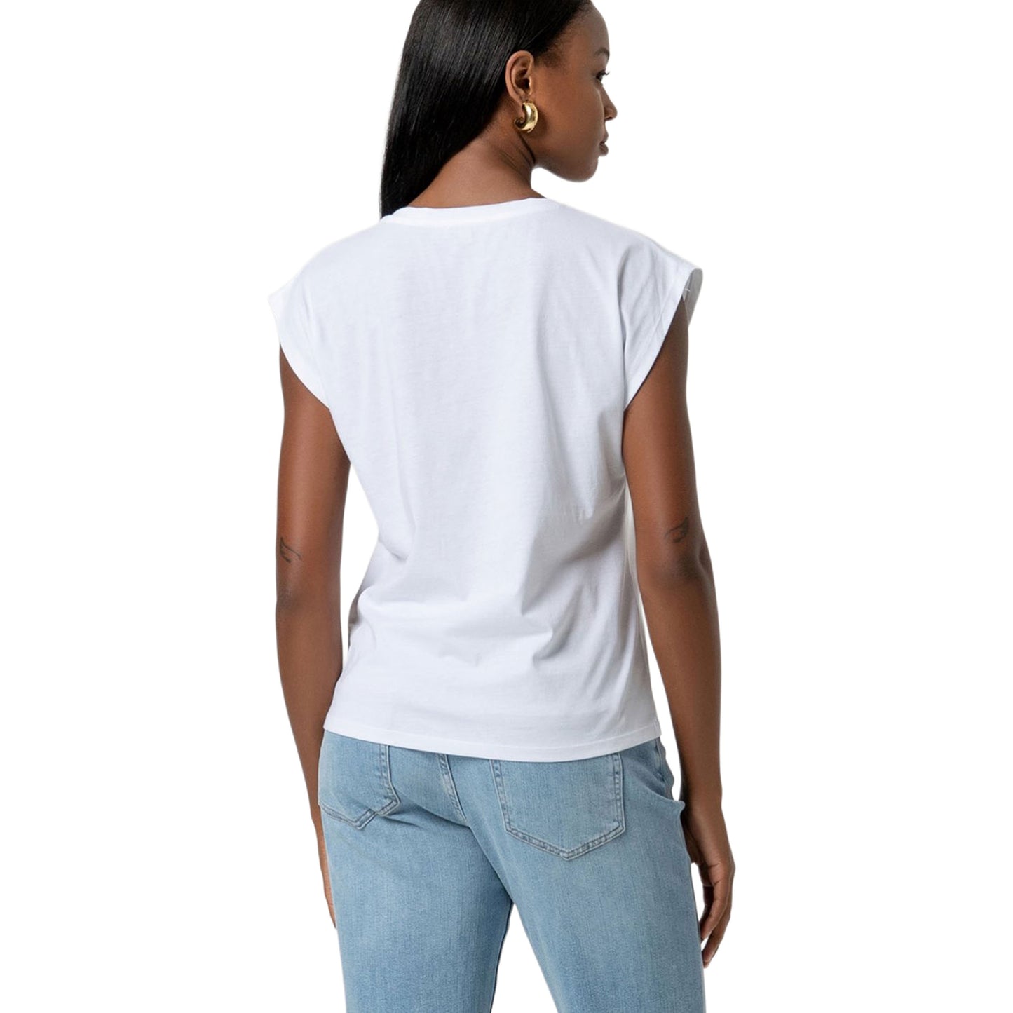 SURKANA T-shirt Senza Maniche con Scollo a V Bianco-SURKANA-VIALESCARPE