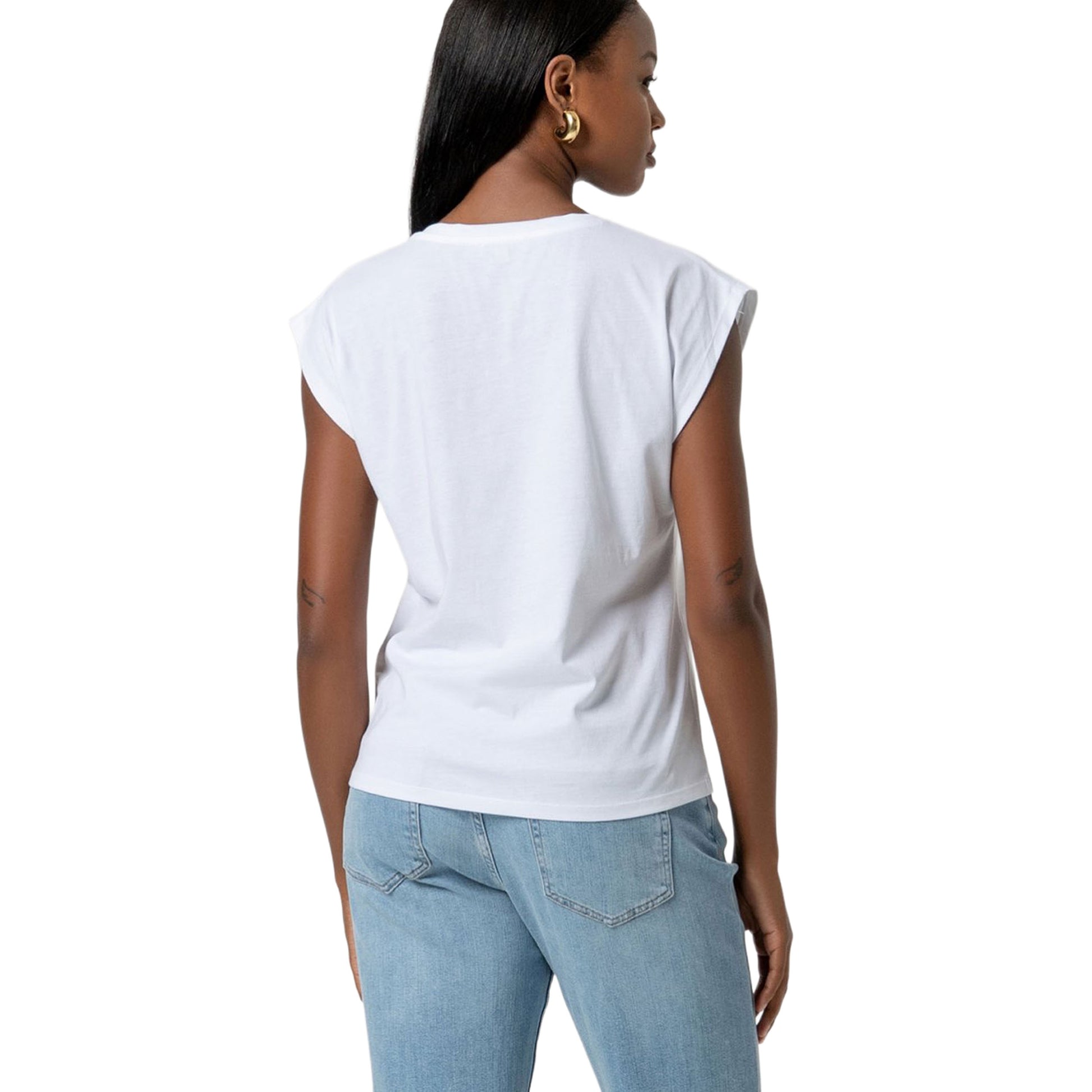 SURKANA T-shirt Senza Maniche con Scollo a V Bianco-SURKANA-VIALESCARPE