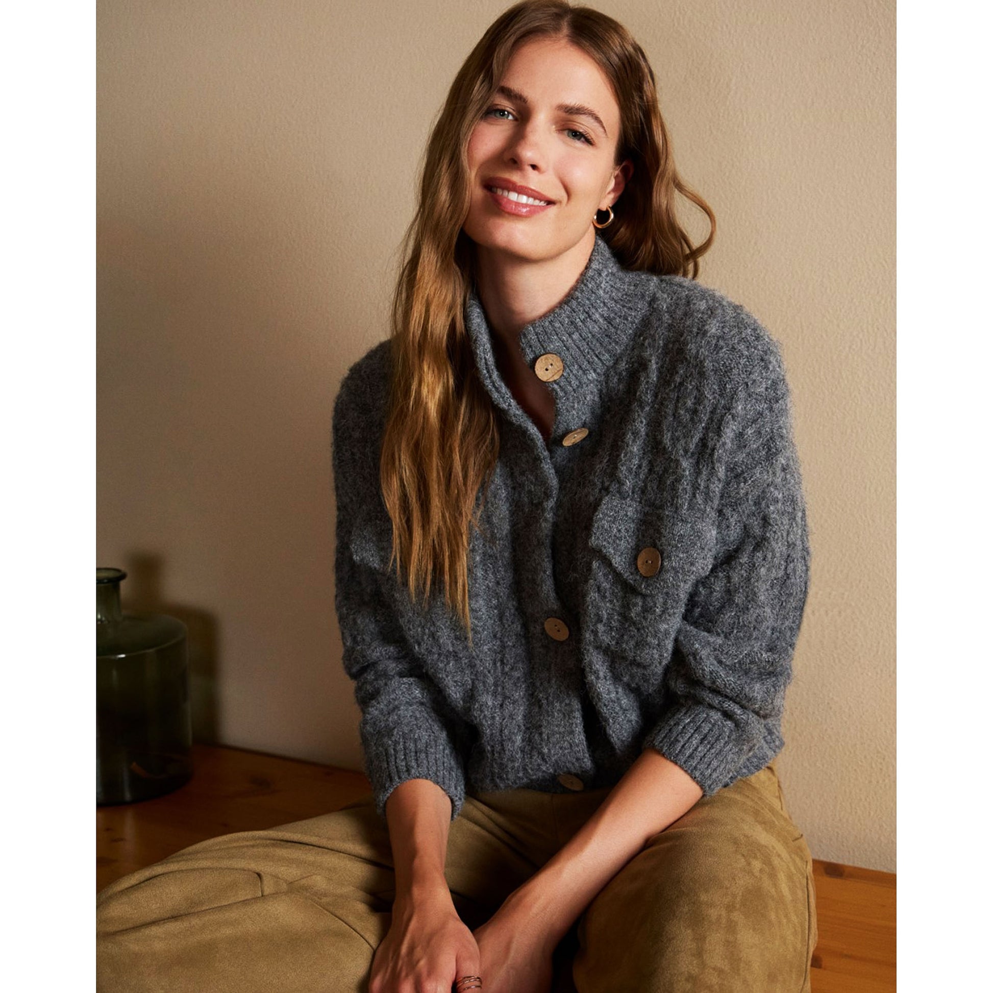 SURKANA - Cardigan oversize in maglia attorcigliata-SURKANA-VIALESCARPE