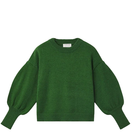 COMPAÑÍA FANTÁSTICA Maglione verde con maniche a sbuffo