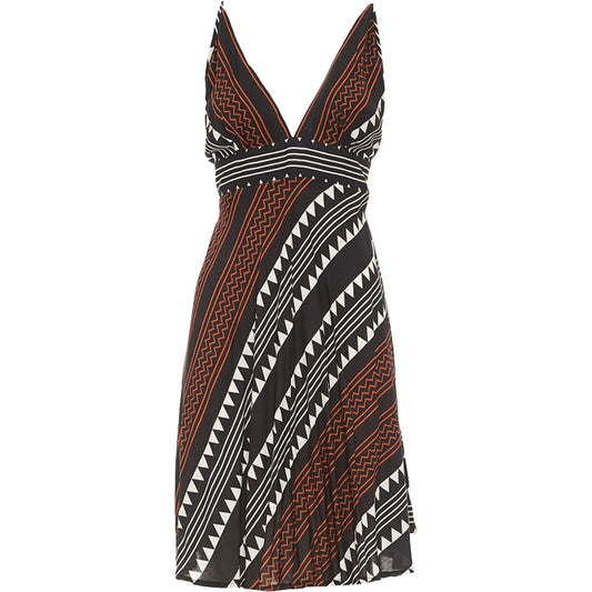 BABA DESIGN Abito Corto CRYSTAL HEAT Nero e Marrone
