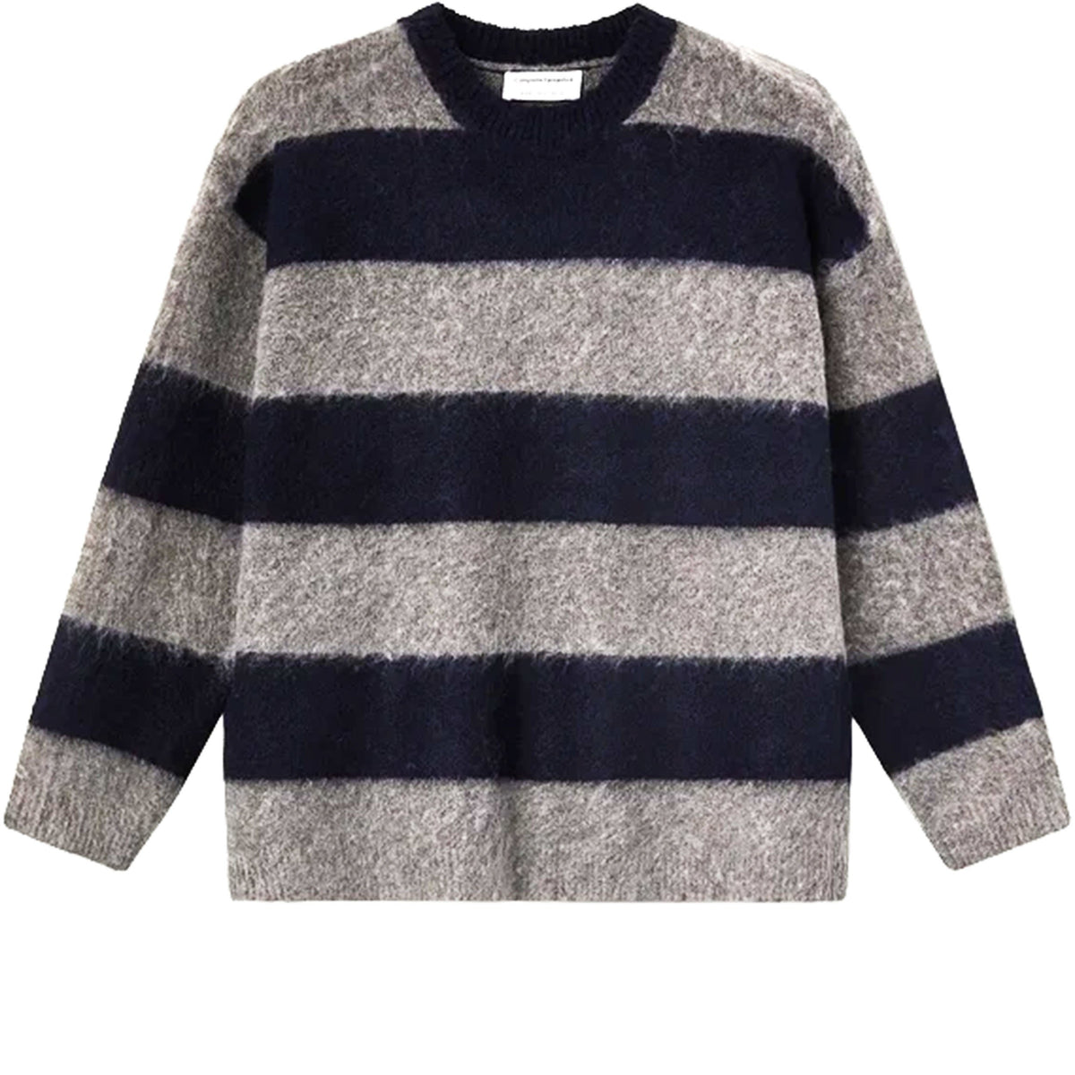 COMPAÑÍA FANTÁSTICA Maglione a righe blu navy e grigio in misto lana