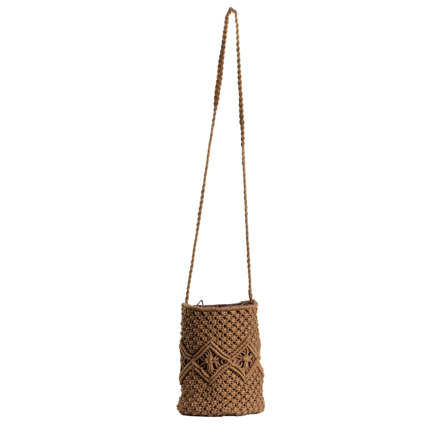 Borsa Secchiello Crochet Cotone Corda Bruciato