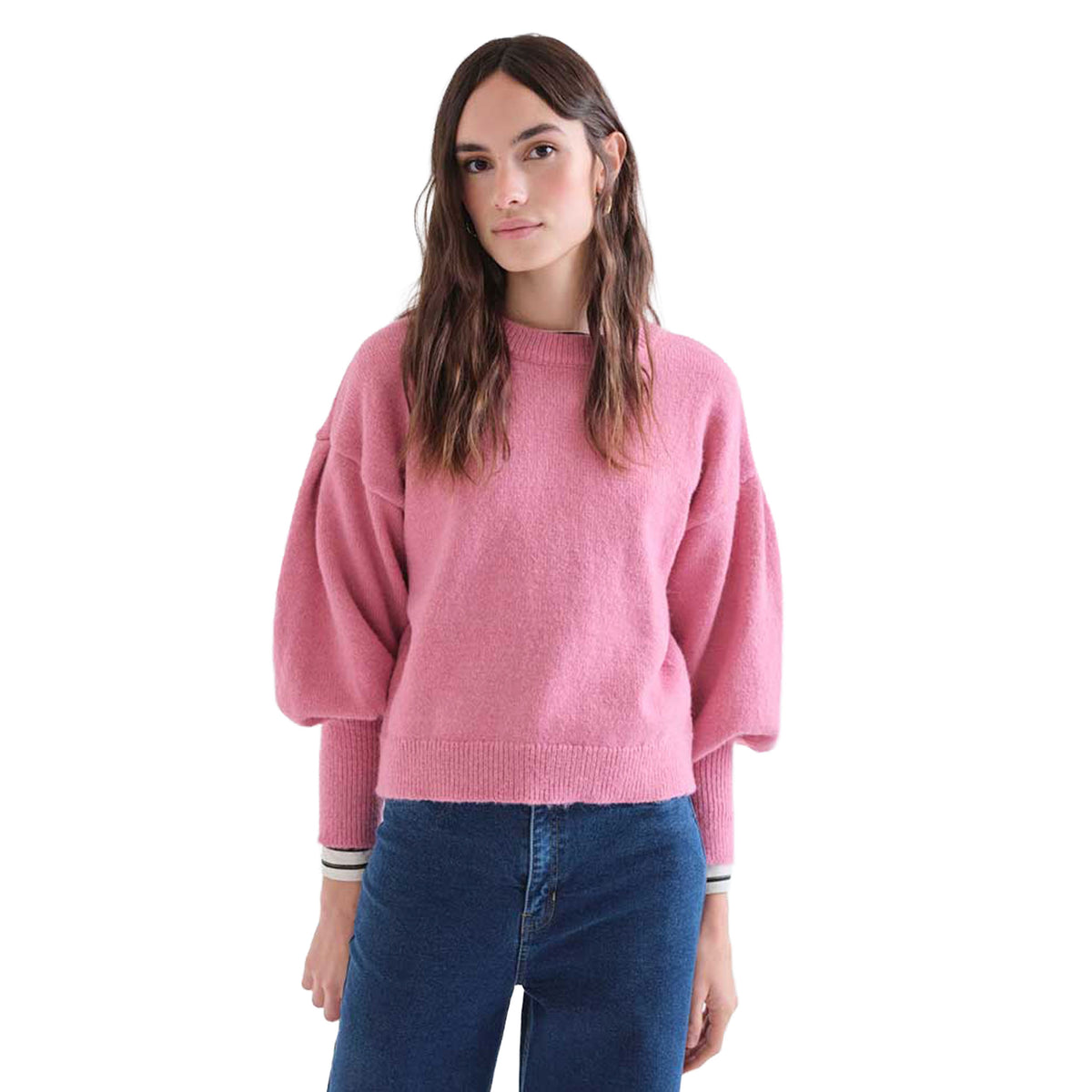 COMPAÑÍA FANTÁSTICA Maglione rosa con maniche a sbuffo