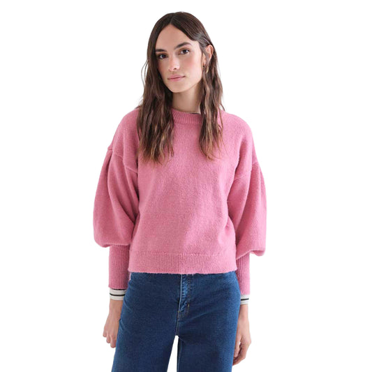 COMPAÑÍA FANTÁSTICA Maglione rosa con maniche a sbuffo