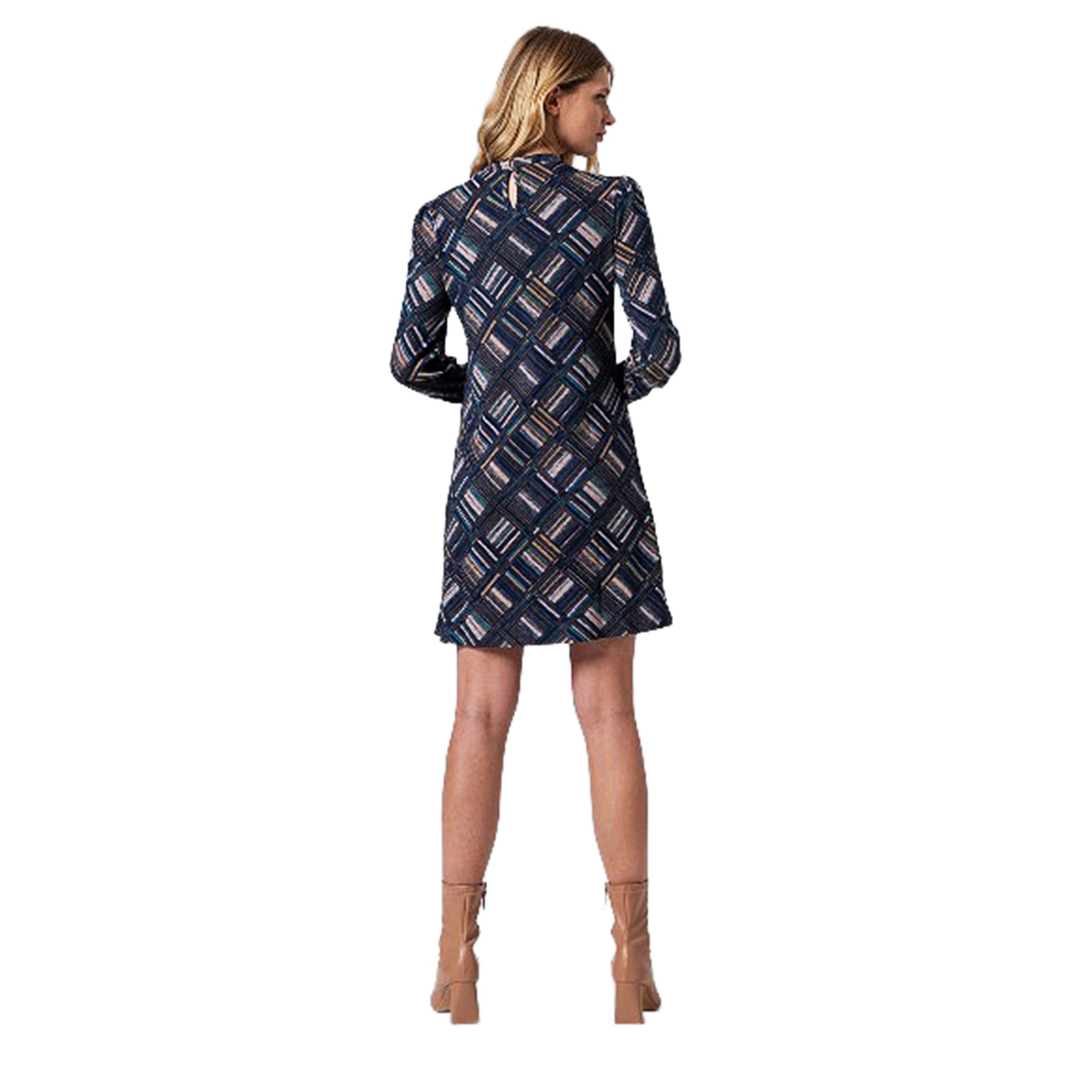 SURKANA - Abito corto geometrico con maniche a sbuffo-SURKANA-VIALESCARPE