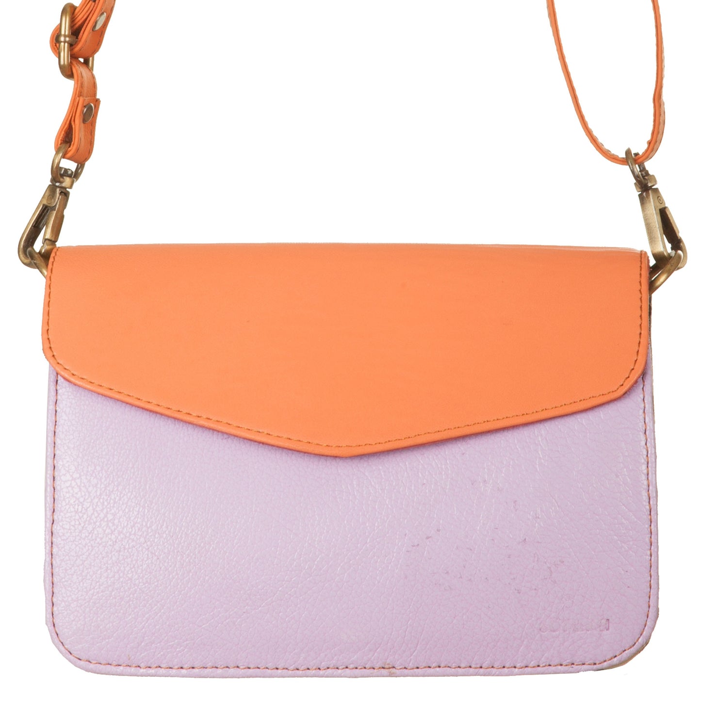 Borsa Clutch liscia basic Lilla-arancio