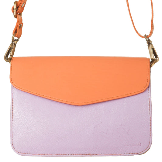 Borsa Clutch liscia basic Lilla-arancio